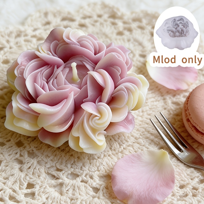 Candle Making Supplies Wholesale - Austin Rose Flower Candle Silicone Mold
