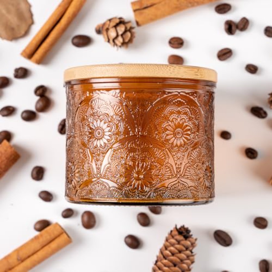 Candle Making Glass - 10 oz Embossed Glass Candle Container