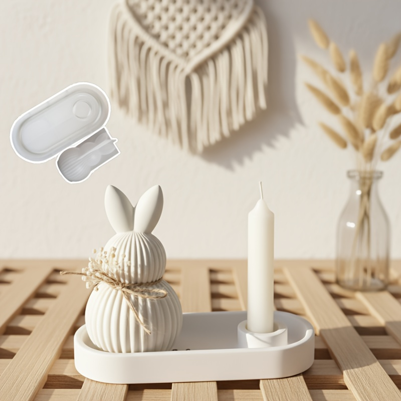 Candle Mold Silicone - DIY Plaster Silicone Mold 2pcs/Set Candle