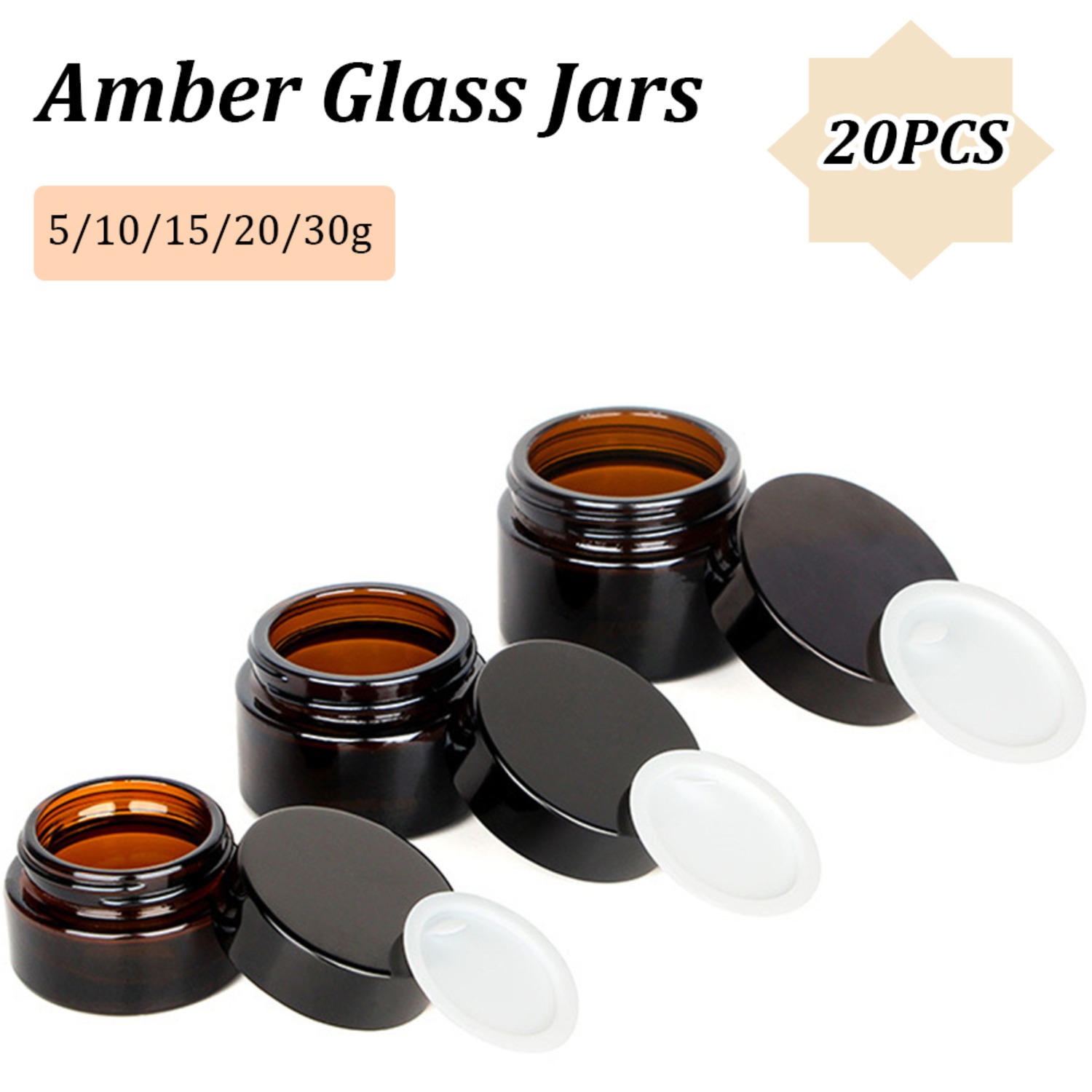 Candle Making Glass - 20PCS Small Amber Glass Jars with