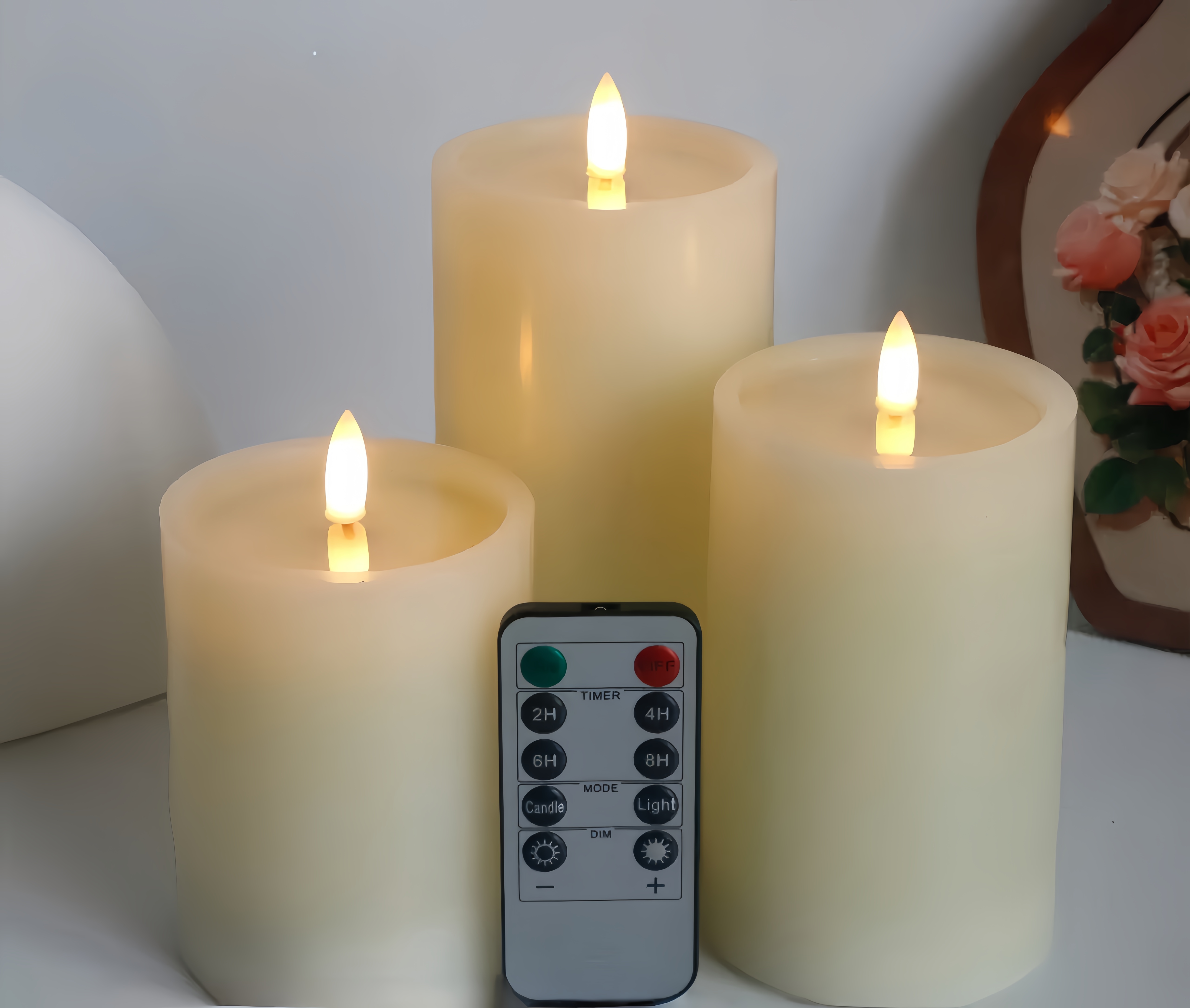 Paraffin Candle Wax - Flameless Flickering Led Candle set w/timer