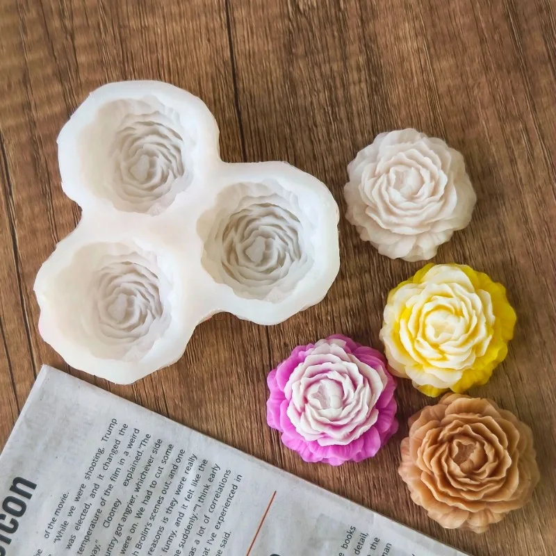 Candle Mold Silicone - Peony Flower Candle Silicone Mold 3D