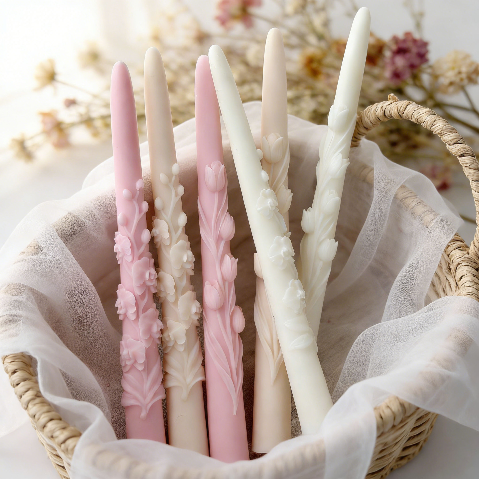 Long Pole Flower Taper Candle  – Candle Making Reno recenzja i cena