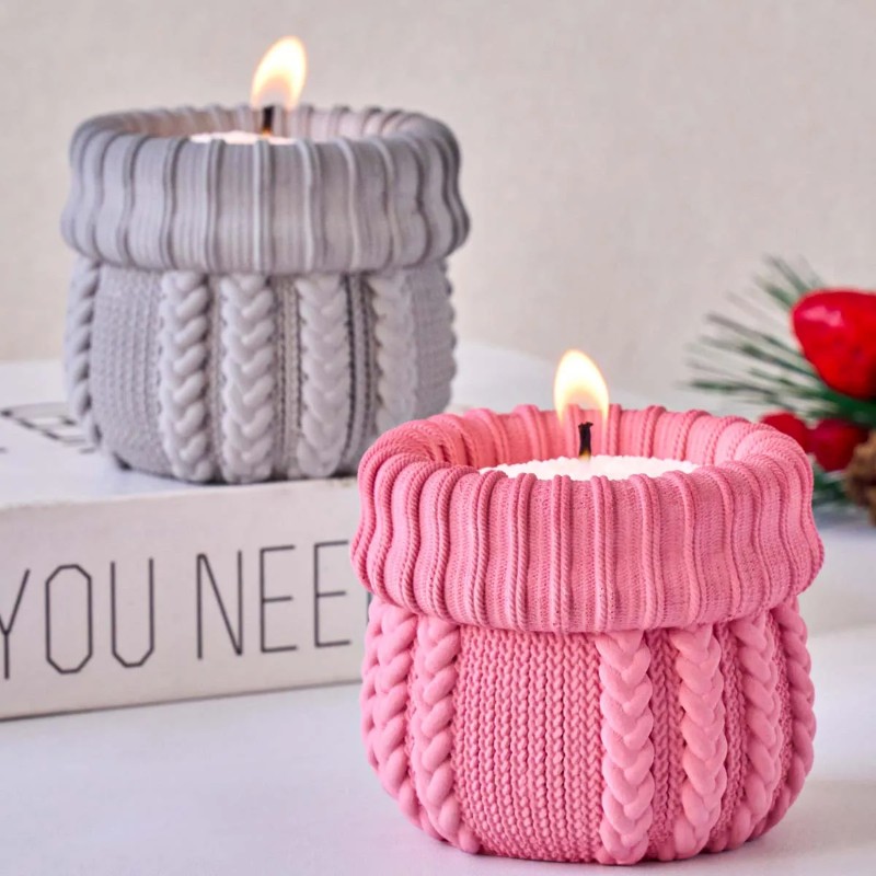 Knitted Yarn Candle Jar Silico – Candle Making Yarn recenzja i cena