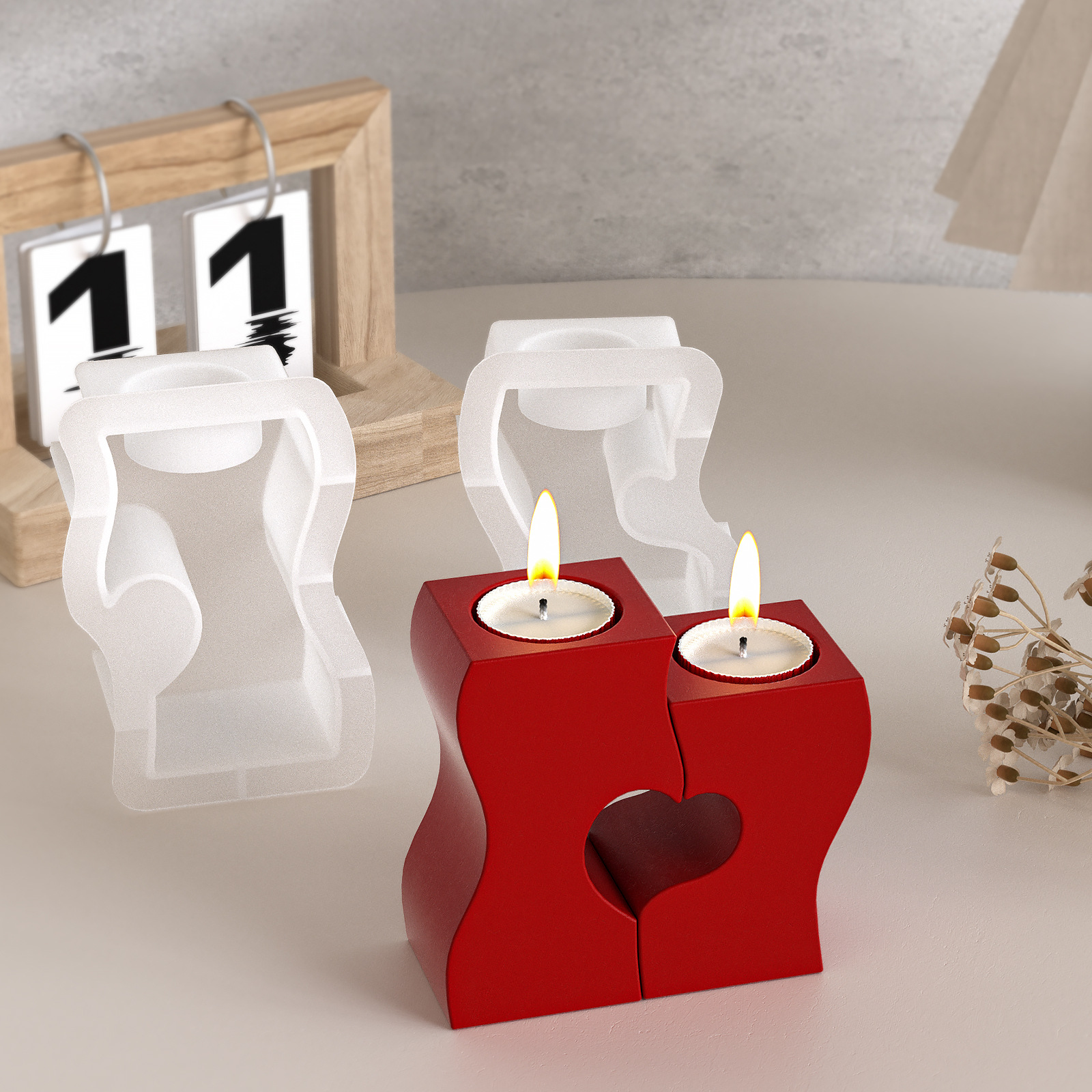 S Heart Candlestick Silicone M – Candle Making Design recenzja i cena