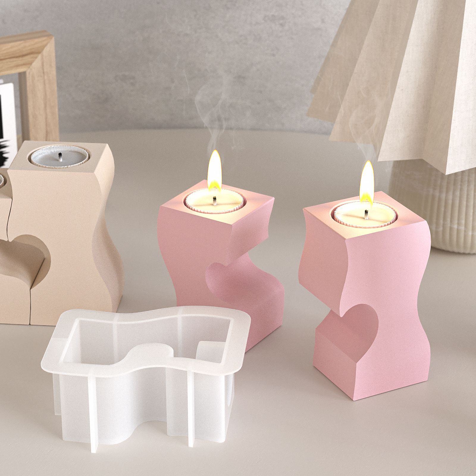 S Heart Candlestick Silicone M – Candle Making Design recenzja i cena