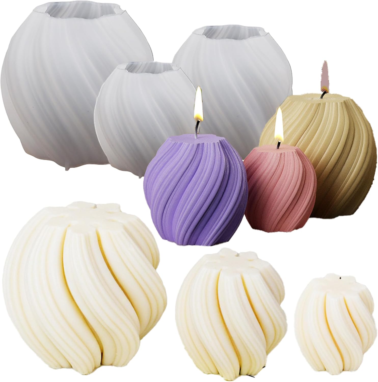 3 Pack Wave Candle Molds - Mul – Candle Mold Silicone recenzja i cena