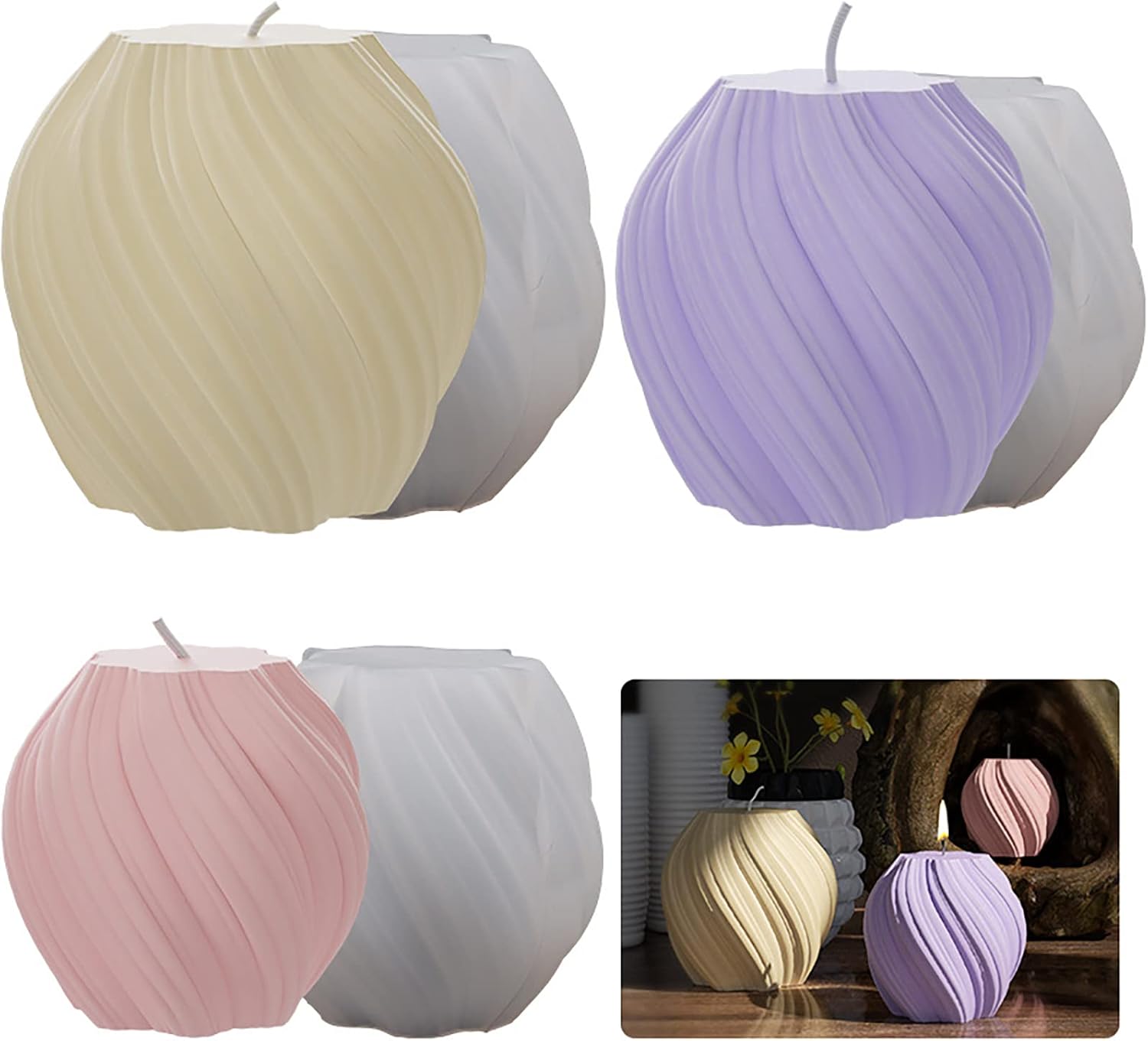 3 Pack Wave Candle Molds - Mul – Candle Mold Silicone recenzja i cena