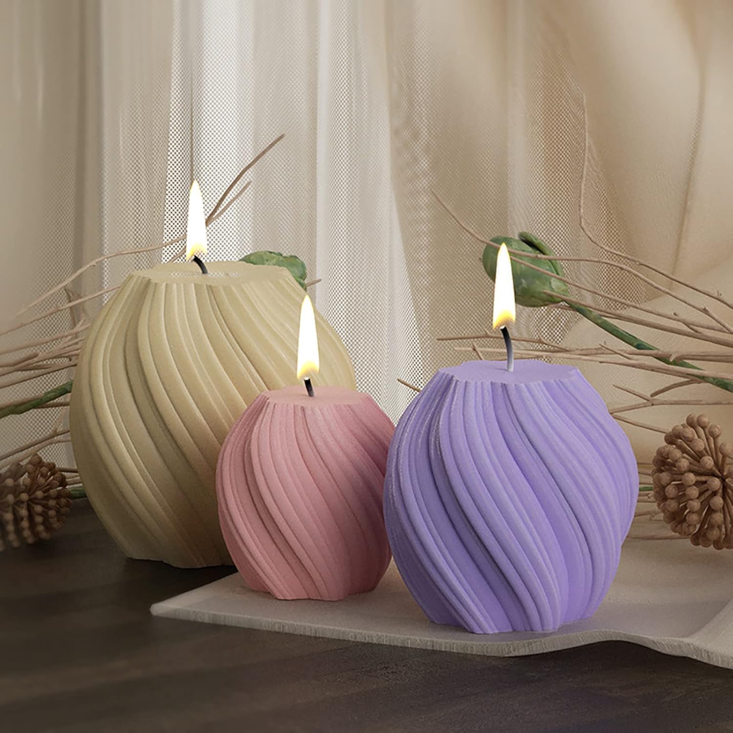 3 Pack Wave Candle Molds - Mul – Candle Mold Silicone recenzja i cena