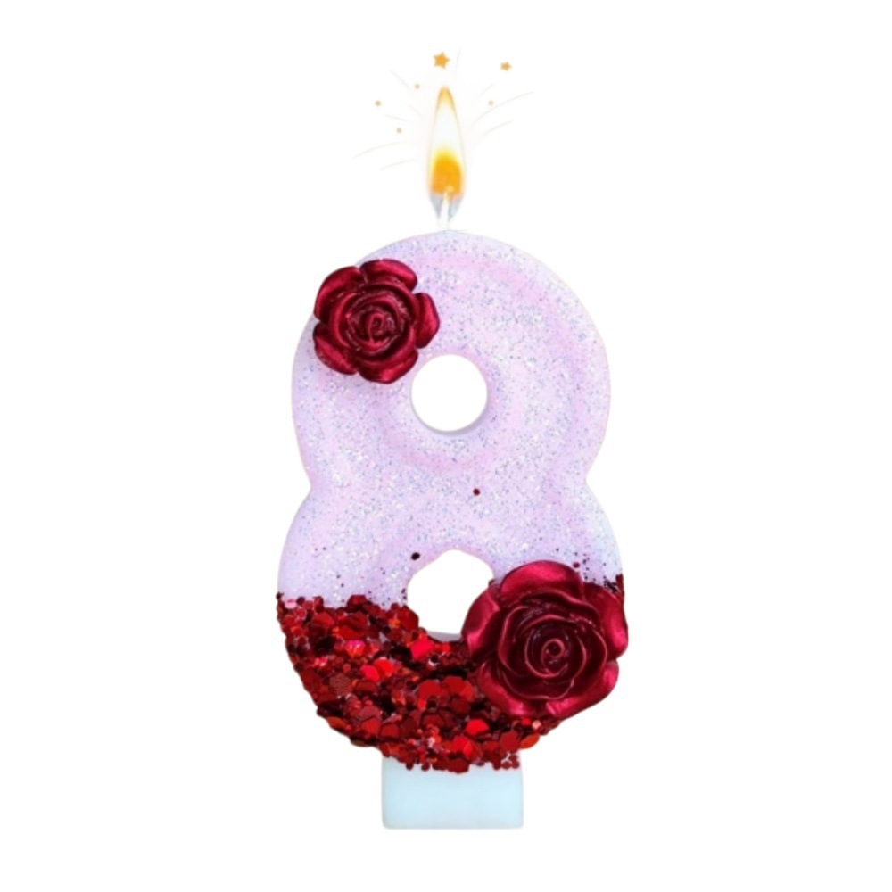 Number Pink Glitter Red Rose F – Paraffin Candle Wax recenzja i cena