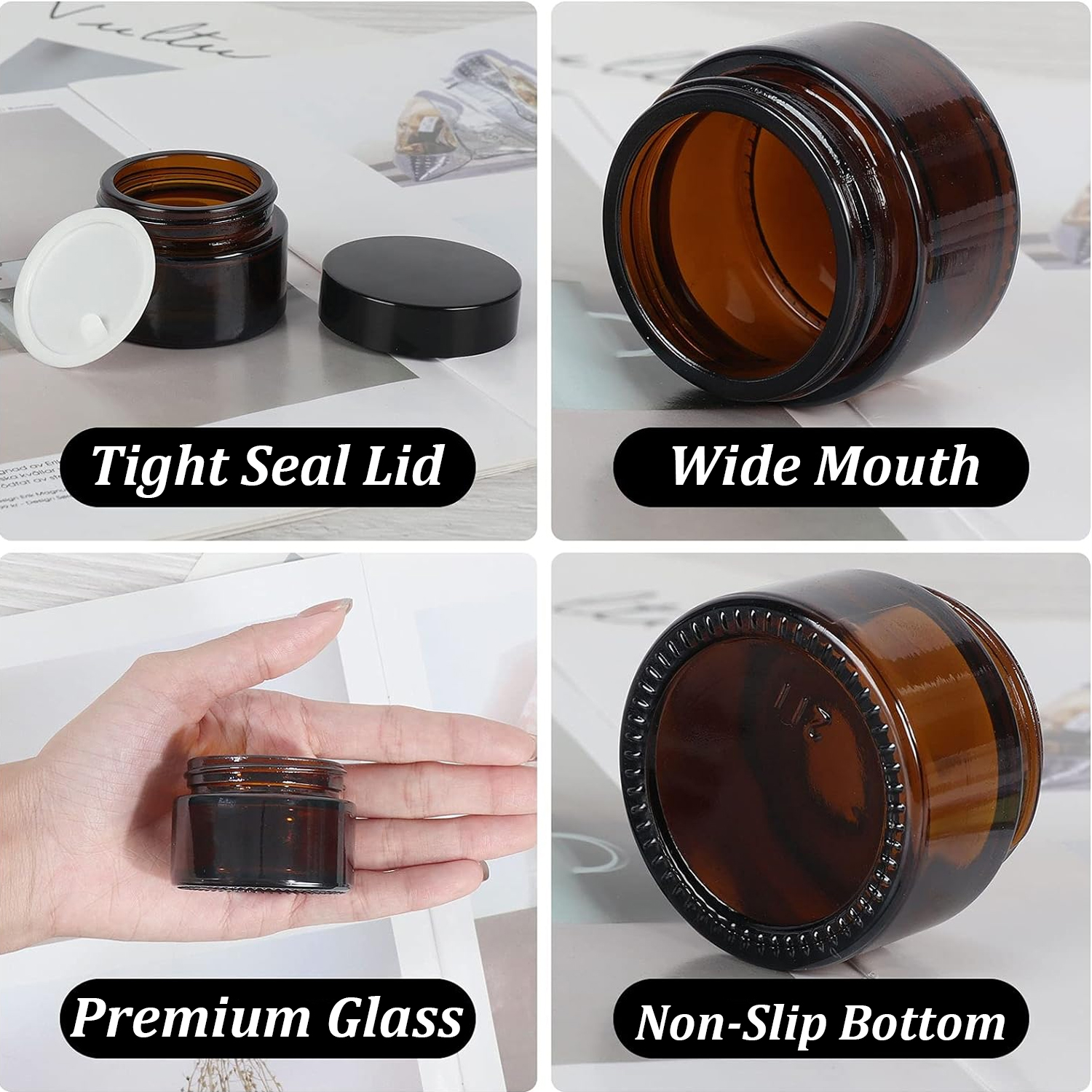 20PCS Small Amber Glass Jars w – Candle Making Glass recenzja i cena