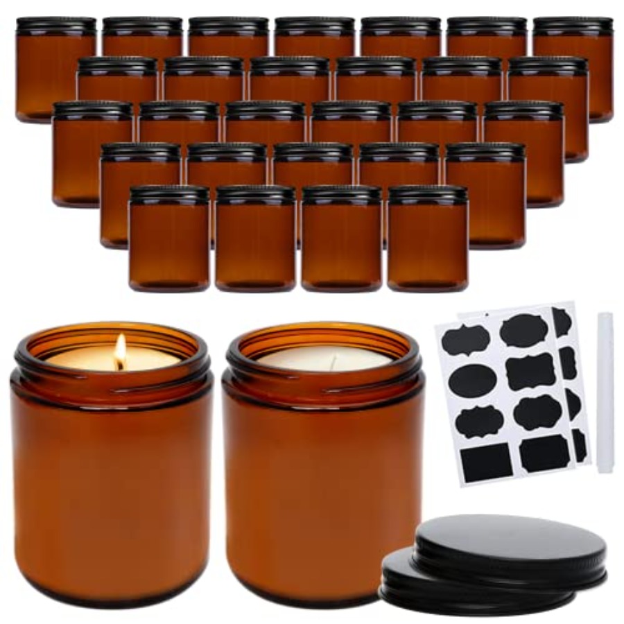 8oz Amber Candle Jars Set of 3 – Candle Making Glass recenzja i cena