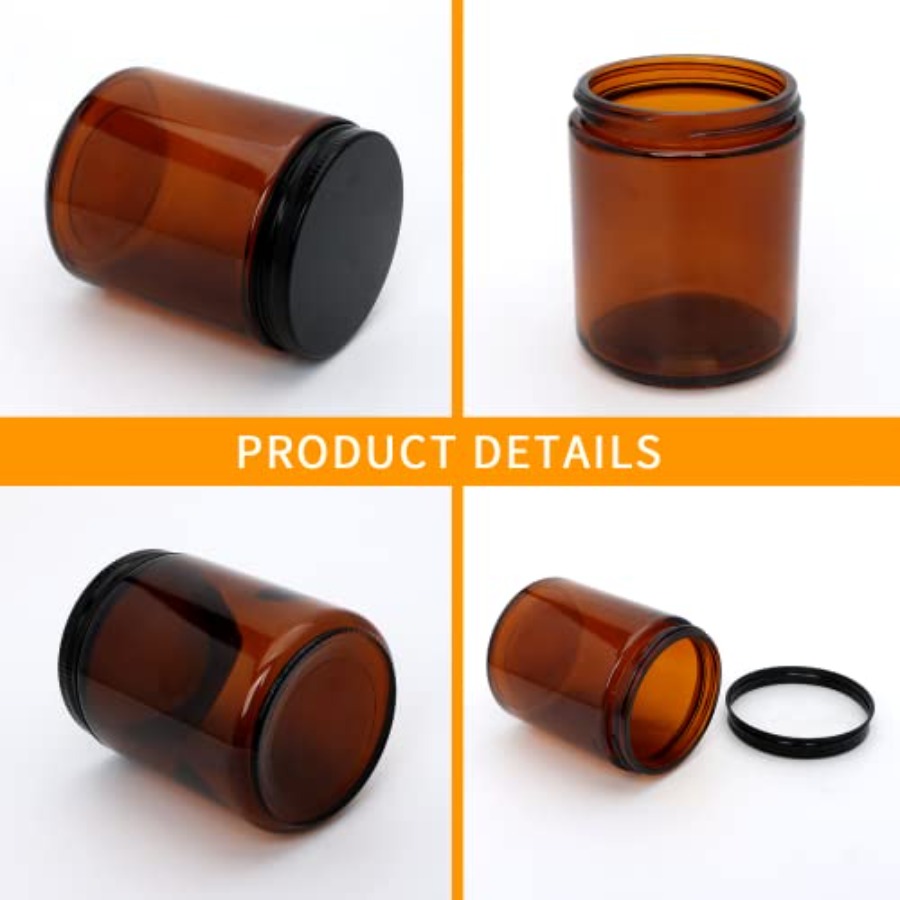 8oz Amber Candle Jars Set of 3 – Candle Making Glass recenzja i cena